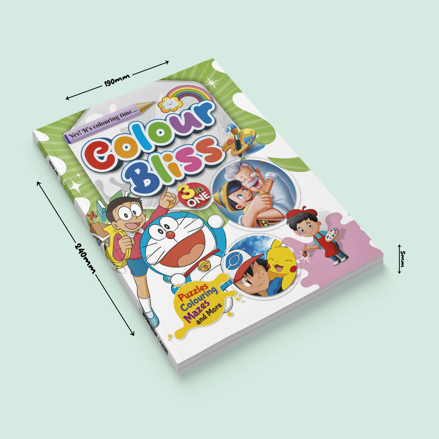Color Bliss 3 in One | Doraemon, Pinocchio and Pokemon